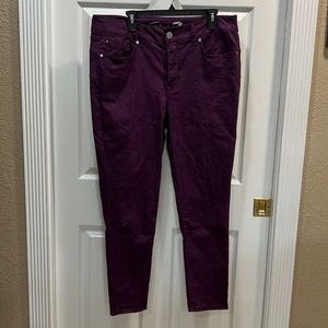 high-rise skinny booty shaper purple pants